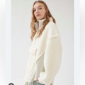 NWT Urban Outfitters Kas Sherpa Pieced Pullover Sweatshirt